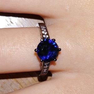 BLACK RHODIUM BLUE SAPPHIRE RING